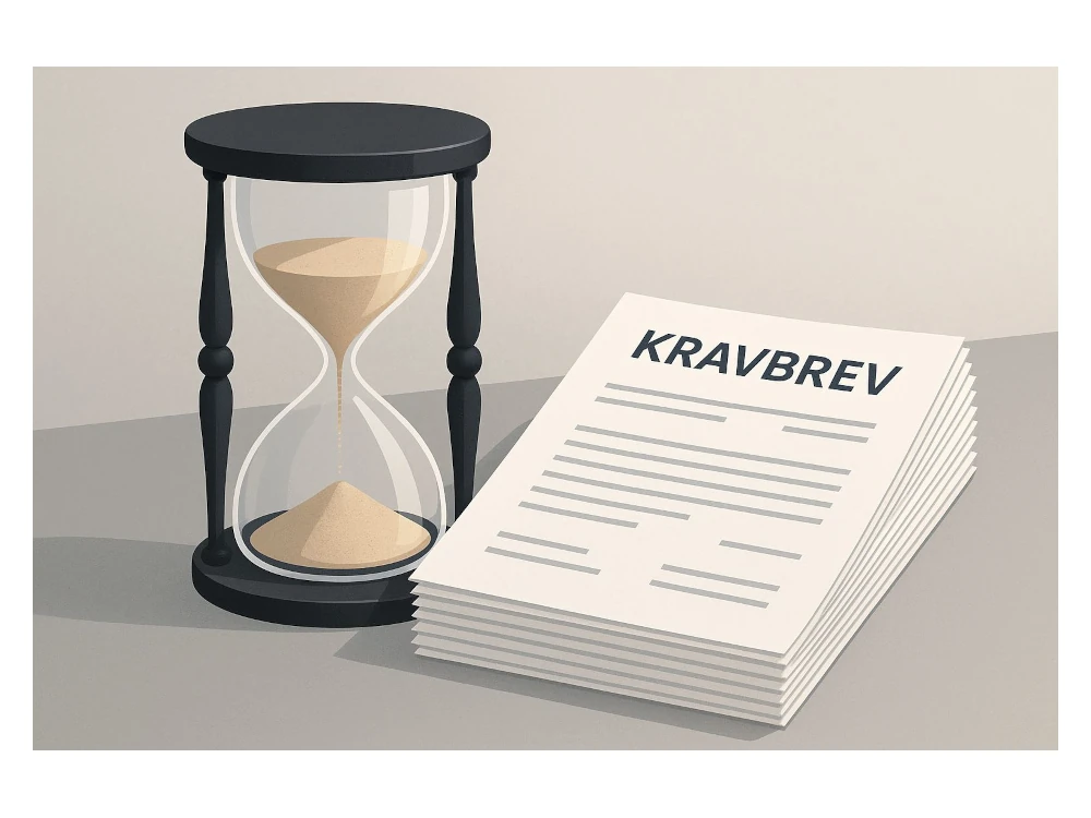 Timglas med kravbrev