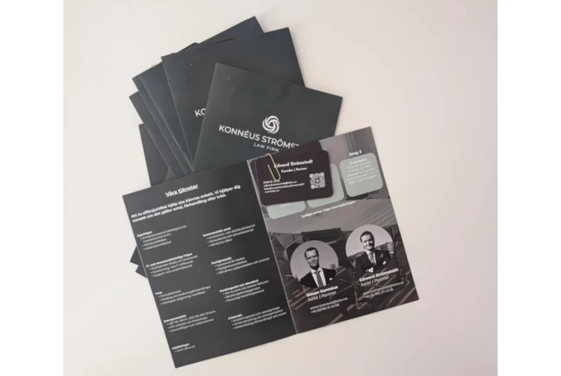 Broschyrer för Konnéus Strömstedt Law Firm
